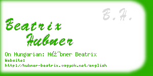 beatrix hubner business card